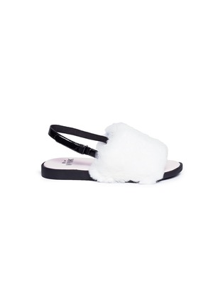 Main View - Click To Enlarge - WINK - 'Candy Floss' faux fur kids slingback sandals