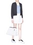 Figure View - Click To Enlarge - CALVIN KLEIN PERFORMANCE - Perforated hem mini skirt