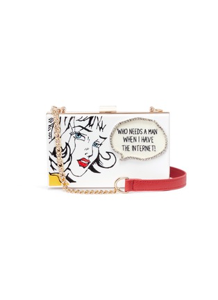 Main View - Click To Enlarge - CECILIA MA - 'Comic' motif patch acrylic box clutch