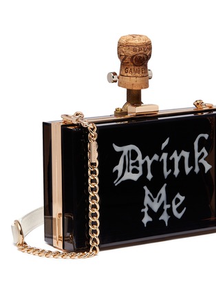  - CECILIA MA - 'Drink Me' champagne cork charm acrylic box clutch