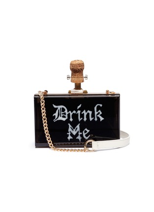 Main View - Click To Enlarge - CECILIA MA - 'Drink Me' champagne cork charm acrylic box clutch