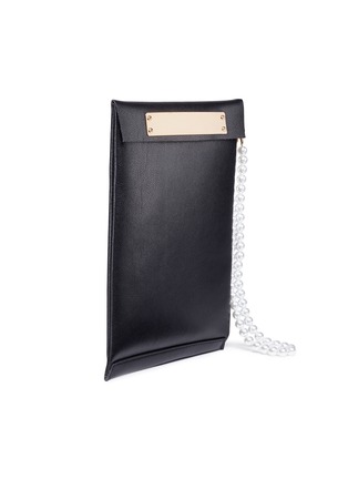 Detail View - Click To Enlarge - CECILIA MA - 'Subtle' slogan faux leather clutch