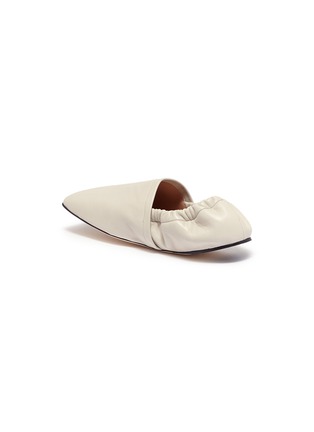 Detail View - Click To Enlarge - ACNE STUDIOS - Gathered counter leather loafers