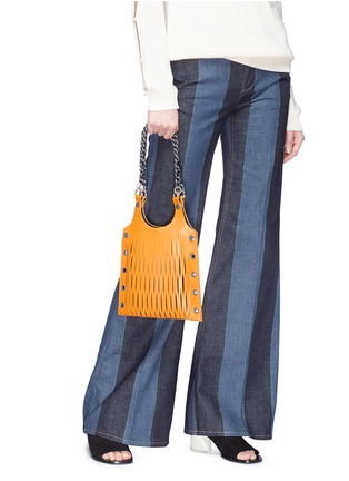Figure View - Click To Enlarge - SONIA RYKIEL - 'Le Baltard' mini leather net tote