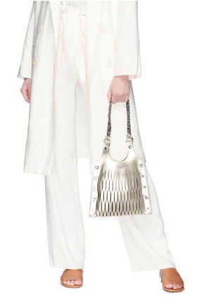 Figure View - Click To Enlarge - SONIA RYKIEL - 'Le Baltard' mini leather net tote