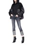 Figure View - Click To Enlarge - 10455 - Rib knit yoke ruched down puffer jacket