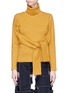 Main View - Click To Enlarge - 10455 - Sleeve tie rib knit turtleneck sweater