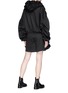 Back View - Click To Enlarge - 10455 - Ruched scarf hooded jacket