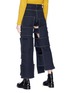 Back View - Click To Enlarge - 10455 - Cutout patchwork twill culottes