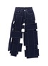 Main View - Click To Enlarge - 10455 - Cutout patchwork twill culottes