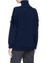 Back View - Click To Enlarge - 10391 - Frayed diamond intarsia cashmere turtleneck sweater