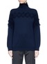 Main View - Click To Enlarge - 10391 - Frayed diamond intarsia cashmere turtleneck sweater