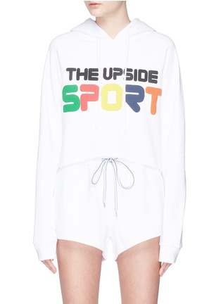 Main View - Click To Enlarge - THE UPSIDE - 'Holly' logo print cropped hoodie