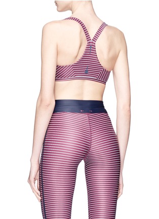 Back View - Click To Enlarge - THE UPSIDE - 'Rum and Raisin' stripe sports bra