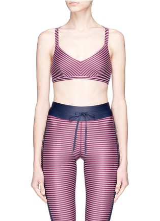 Main View - Click To Enlarge - THE UPSIDE - 'Rum and Raisin' stripe sports bra
