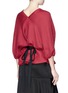 Back View - Click To Enlarge - HELLESSY - 'Lotus' sash tie textured drape blouse