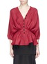 Main View - Click To Enlarge - HELLESSY - 'Lotus' sash tie textured drape blouse