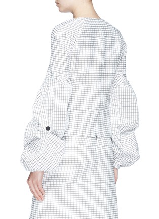 Back View - Click To Enlarge - HELLESSY - 'Louise' button puff sleeve check blouse