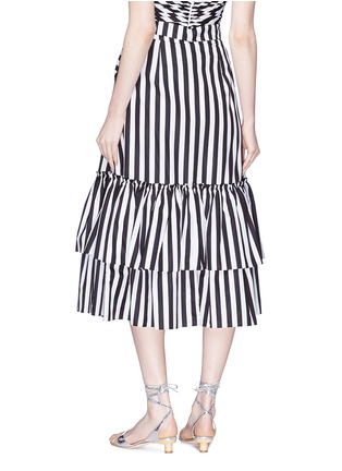 Back View - Click To Enlarge - CAROLINE CONSTAS - Tiered ruffle stripe voile skirt