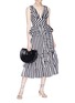 Figure View - Click To Enlarge - CAROLINE CONSTAS - Tiered ruffle stripe voile skirt