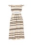 Main View - Click To Enlarge - JW ANDERSON - Two-in-one stripe belted off-shoulder patchwork dress