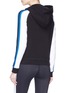 Back View - Click To Enlarge - ALALA - 'Helix' colourblock cropped raglan zip hoodie