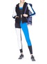 Figure View - Click To Enlarge - ALALA - 'Helix' colourblock cropped raglan zip hoodie