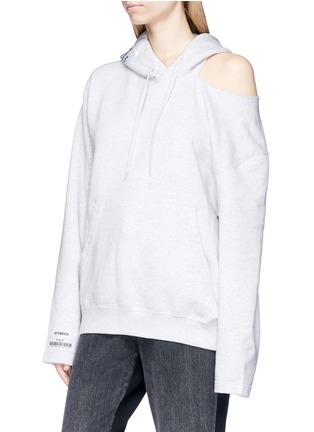 Front View - Click To Enlarge - VETEMENTS - Cutout shoulder hoodie