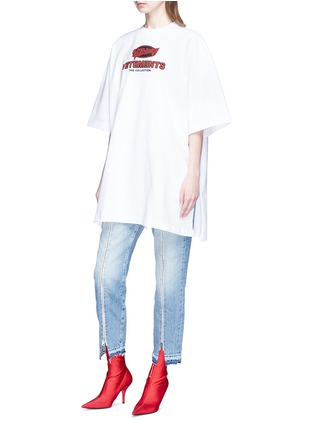 Front View - Click To Enlarge - VETEMENTS - Logo print oversized unisex T-shirt