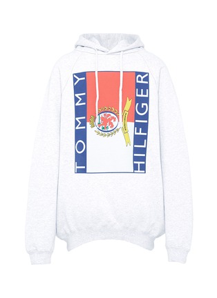 Main View - Click To Enlarge - VETEMENTS - x Tommy Hilfiger logo print oversized unisex hoodie