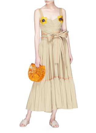 Figure View - Click To Enlarge - SILVIA TCHERASSI - 'Tirrenia' flower appliqué bow sash dress