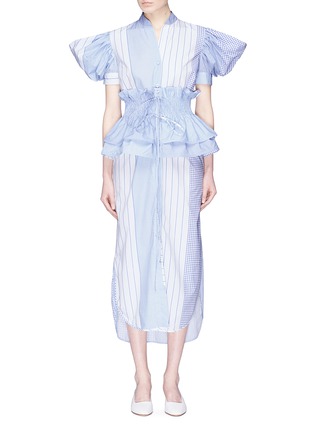 Main View - Click To Enlarge - SILVIA TCHERASSI - 'Soragna' bubble sleeve peplum waist shirt dress