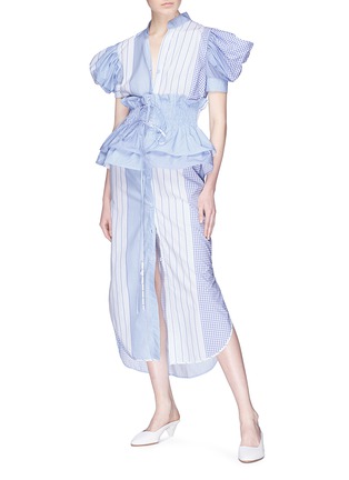 Figure View - Click To Enlarge - SILVIA TCHERASSI - 'Soragna' bubble sleeve peplum waist shirt dress