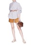 Figure View - Click To Enlarge - SILVIA TCHERASSI - 'Sellian' belted paperbag shorts