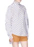 Detail View - Click To Enlarge - SILVIA TCHERASSI - 'Stressa' cocoon sleeve chevron stripe poplin blouse
