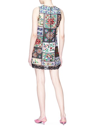 Figure View - Click To Enlarge - ALICE & OLIVIA - 'Marcelina' floral embroidered patchwork tunic dress