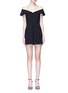 Main View - Click To Enlarge - ALICE & OLIVIA - 'Wilmarie' foldover off-shoulder pleated crepe rompers