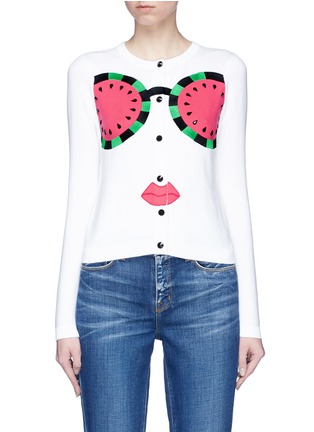 Main View - Click To Enlarge - ALICE & OLIVIA - 'Ruthy' watermelon Stace face cardigan