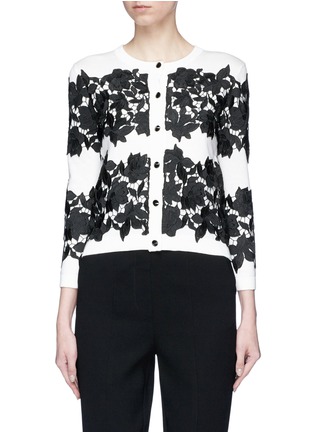 Main View - Click To Enlarge - ALICE & OLIVIA - 'Ruthy' floral lace panel cardigan