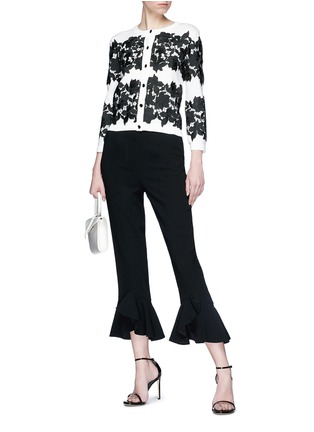 Figure View - Click To Enlarge - ALICE & OLIVIA - 'Ruthy' floral lace panel cardigan