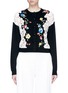 Main View - Click To Enlarge - ALICE & OLIVIA - 'Leena' floral embroidered panel cardigan