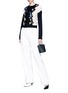 Figure View - Click To Enlarge - ALICE & OLIVIA - 'Leena' floral embroidered panel cardigan