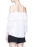Back View - Click To Enlarge - ALICE & OLIVIA - 'Marylee' ruffle off-shoulder silk crepe blouse