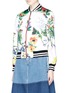 Detail View - Click To Enlarge - ALICE & OLIVIA - 'Lonnie' reversible floral print silk satin bomber jacket