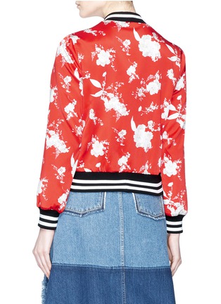 Back View - Click To Enlarge - ALICE & OLIVIA - 'Lonnie' reversible floral print silk satin bomber jacket