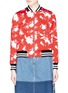 Main View - Click To Enlarge - ALICE & OLIVIA - 'Lonnie' reversible floral print silk satin bomber jacket