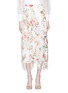 Main View - Click To Enlarge - ALICE & OLIVIA - 'Yulia' lace godet ruffle floral print silk chiffon skirt