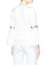 Back View - Click To Enlarge - ALICE & OLIVIA - 'Kindra' floral embroidered bell sleeve top