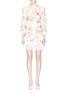 Main View - Click To Enlarge - ALICE & OLIVIA - 'Santos' floral print ruffle off-shoulder silk chiffon dress