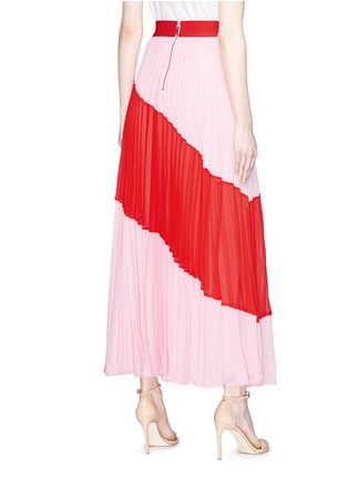 Back View - Click To Enlarge - ALICE & OLIVIA - 'Tavi' colourblock plissé pleated georgette skirt